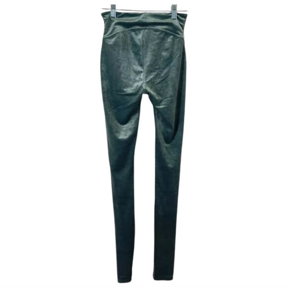 Spanx Velour Velvet Skinny Ankle High Rise‎ Pants Dark Palm Women Size MED New - Picture 6 of 9